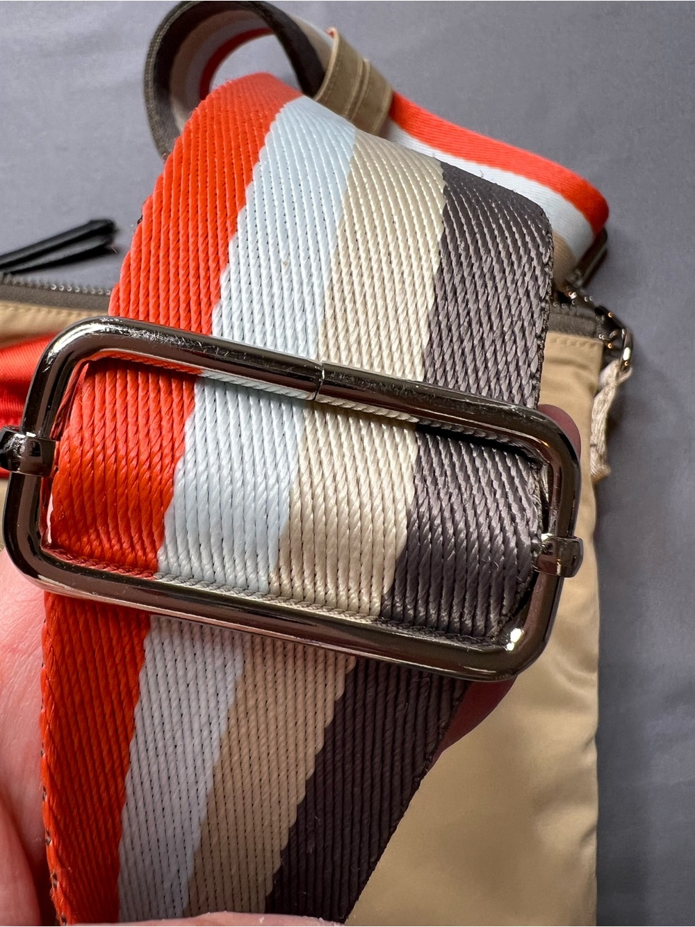 ShortyLOVE Amuse Medium Crossbody Tote Bag | Latte Nylon | Boardwalk Strap - Picture 11 of 12